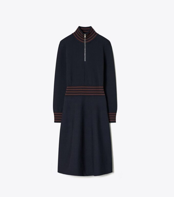 A-Line Turtleneck Zip Elbise A-Line Turtleneck Zip Elbise
