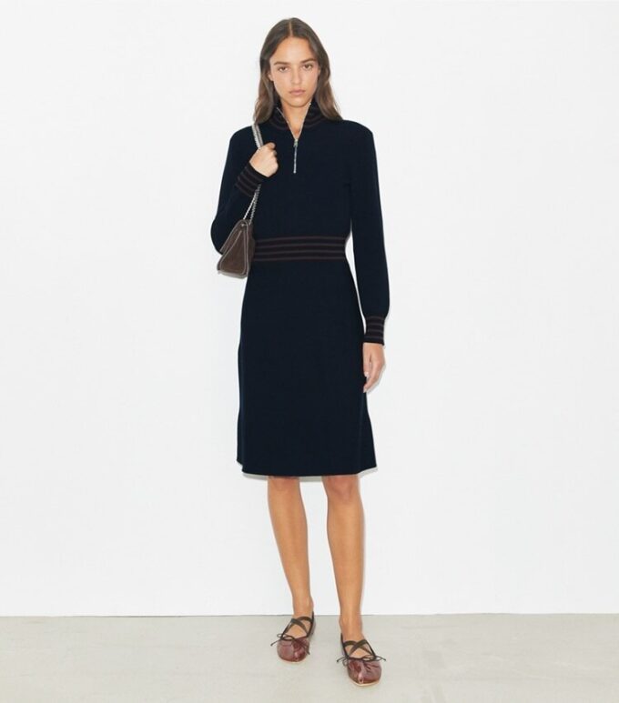 A-Line Turtleneck Zip Elbise A-Line Turtleneck Zip Elbise