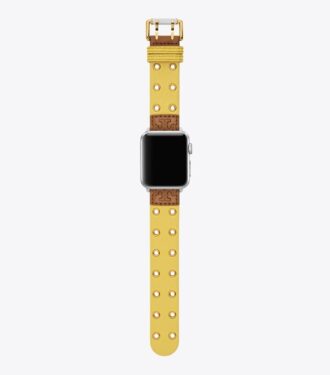 Apple Watch® için Çift Perçinli Kordon, Sarı Deri Apple Watch® için Çift Perçinli Kordon, Sarı Deri