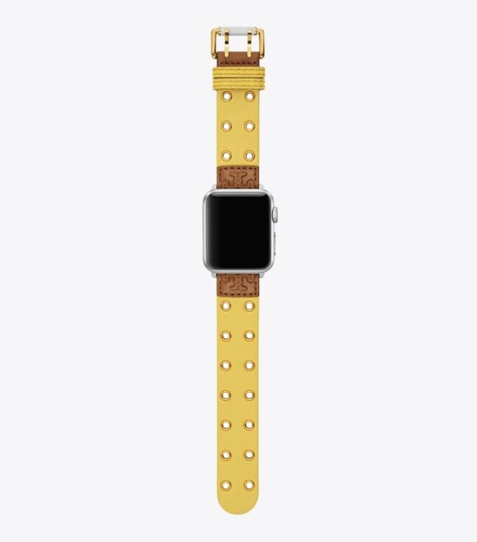 Apple Watch® için Çift Perçinli Kordon, Sarı Deri Apple Watch® için Çift Perçinli Kordon, Sarı Deri