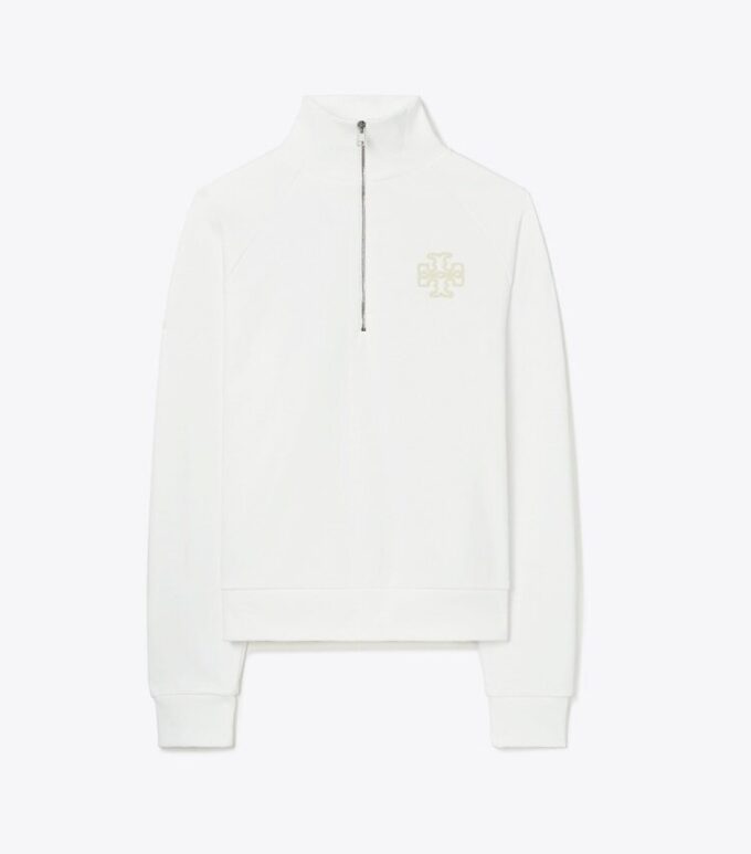 Ağır Fransız havlu kumaştan yarım fermuarlı sweatshirt Ağır Fransız havlu kumaştan yarım fermuarlı sweatshirt