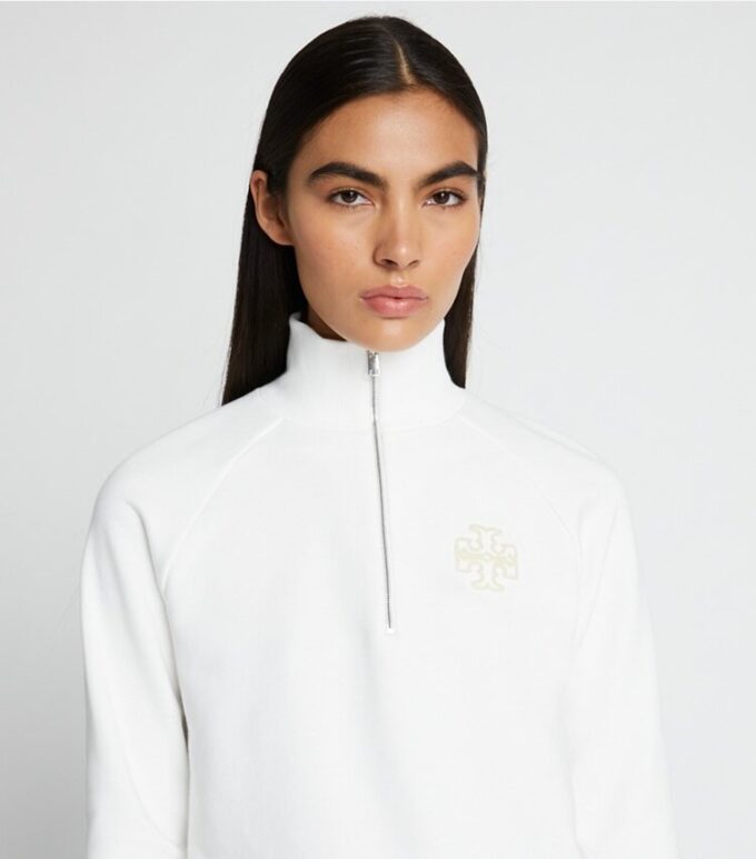 Ağır Fransız havlu kumaştan yarım fermuarlı sweatshirt Ağır Fransız havlu kumaştan yarım fermuarlı sweatshirt