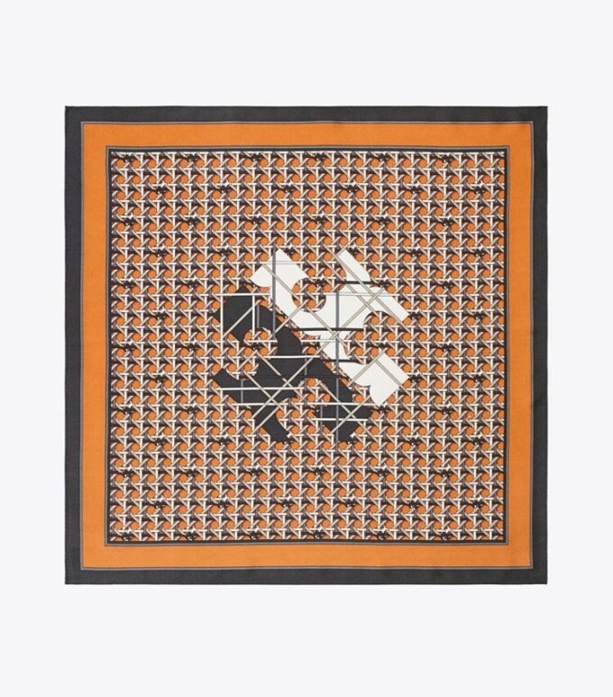 Basket-Weave Logo İpek Boyun Atkısı