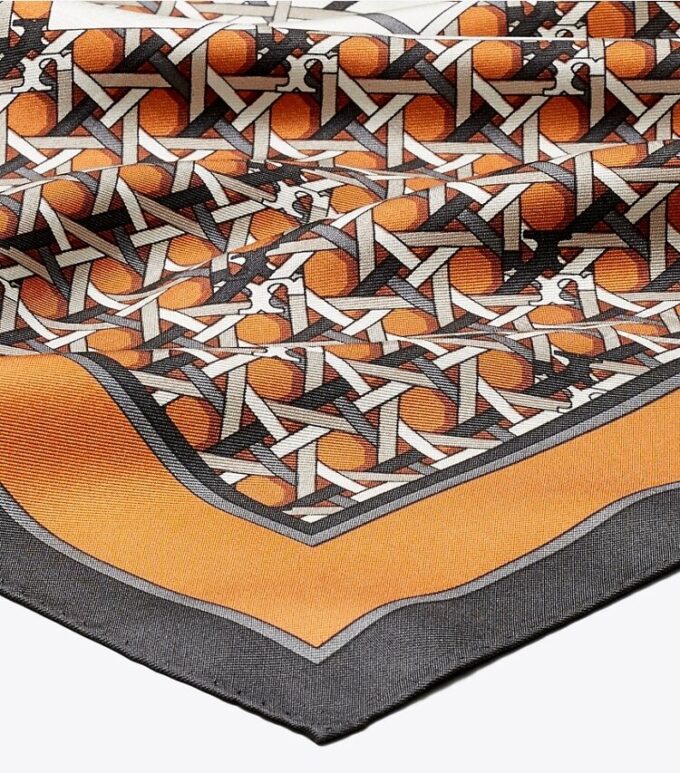 Basket-Weave Logo İpek Boyun Atkısı