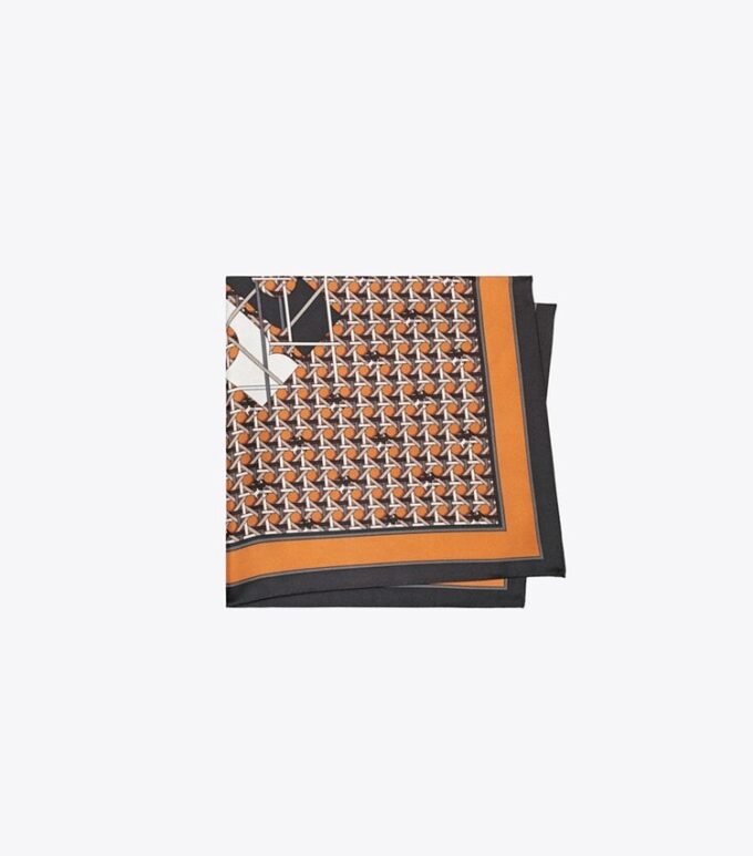 Basket-Weave Logo İpek Boyun Atkısı