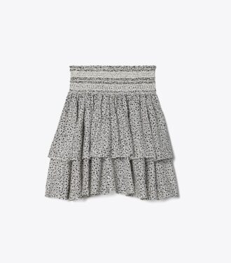 Baskılı Smocked Etek