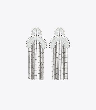 Boncuklu Fringe Küpeler Boncuklu Fringe Küpeler