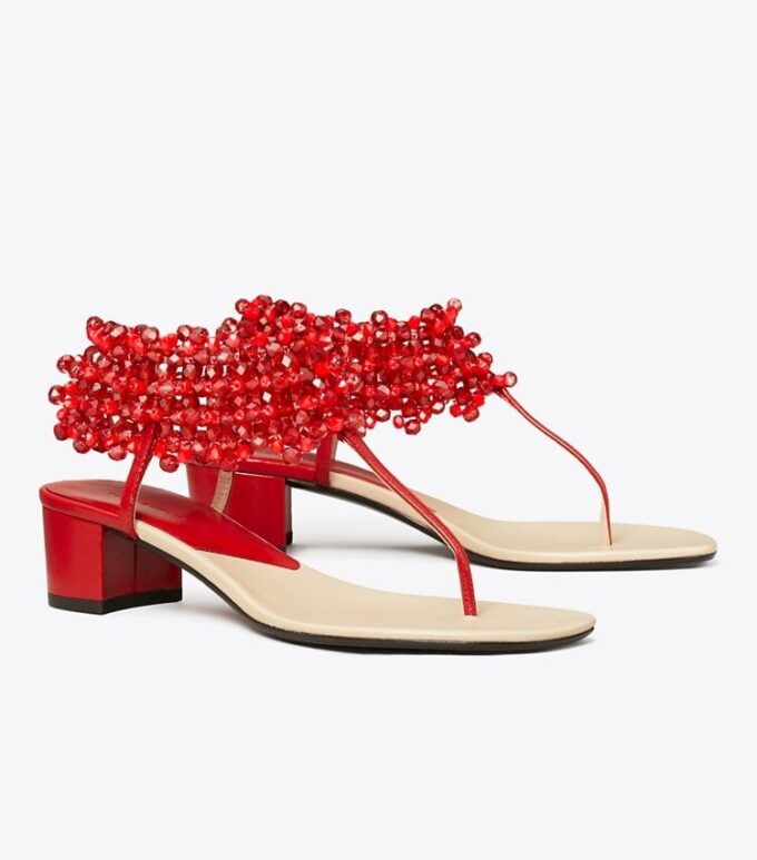 Boncuklu Topuklu Sandal Boncuklu Topuklu Sandal