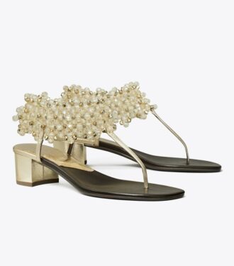 Boncuklu Topuklu Sandal