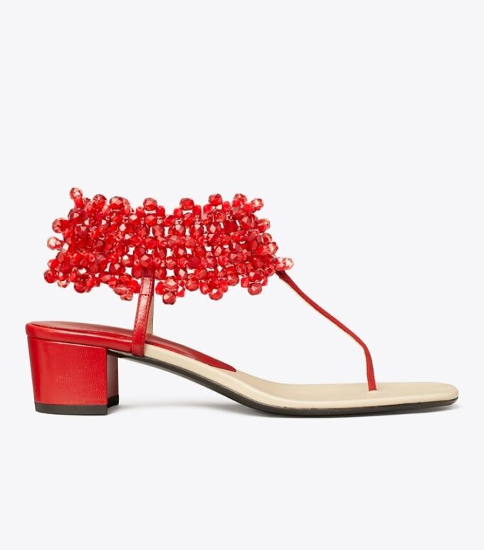 Boncuklu Topuklu Sandal Boncuklu Topuklu Sandal