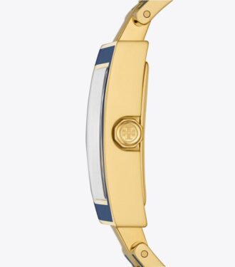 Buddy Bangle Saat, Lacivert/Altın Rengi Paslanmaz Çelik, 25 X 32 mm