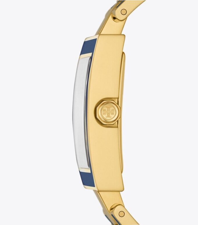 Buddy Bangle Saat, Lacivert/Altın Rengi Paslanmaz Çelik, 25 X 32 mm