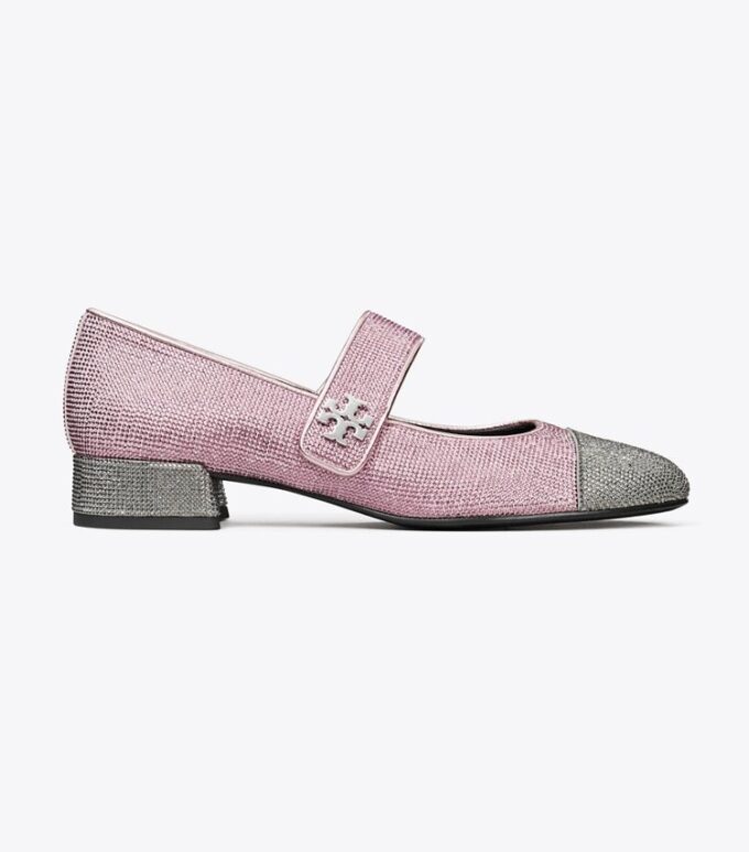 Cap-Toe Mary Jane Pavé Topuklu Bale Ayakkabısı Cap-Toe Mary Jane Pavé Topuklu Bale Ayakkabısı