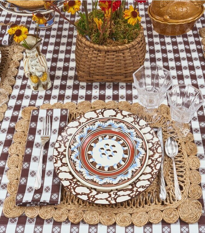 Dikdörtgen Jüt Placemat, 4’lü Set