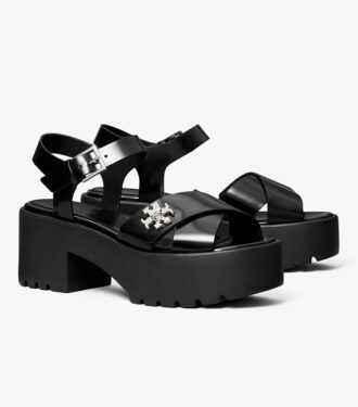 Döner Kilitli Platform Topuklu Sandal