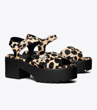 Döner Kilitli Platform Topuklu Sandal