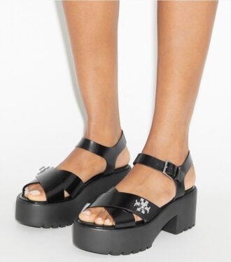 Döner Kilitli Platform Topuklu Sandal