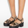 Döner Kilitli Platform Topuklu Sandal