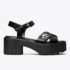Döner Kilitli Platform Topuklu Sandal