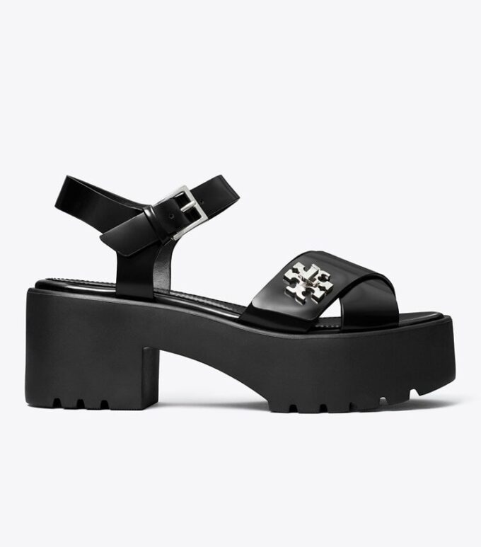 Döner Kilitli Platform Topuklu Sandal
