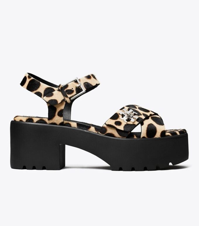Döner Kilitli Platform Topuklu Sandal