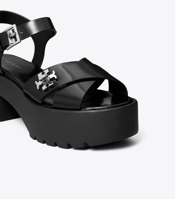 Döner Kilitli Platform Topuklu Sandal