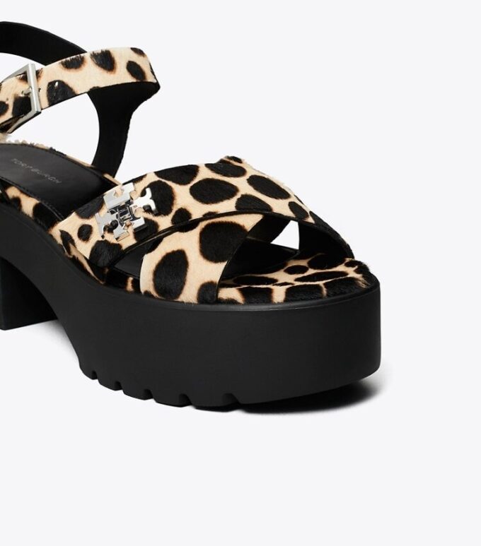 Döner Kilitli Platform Topuklu Sandal