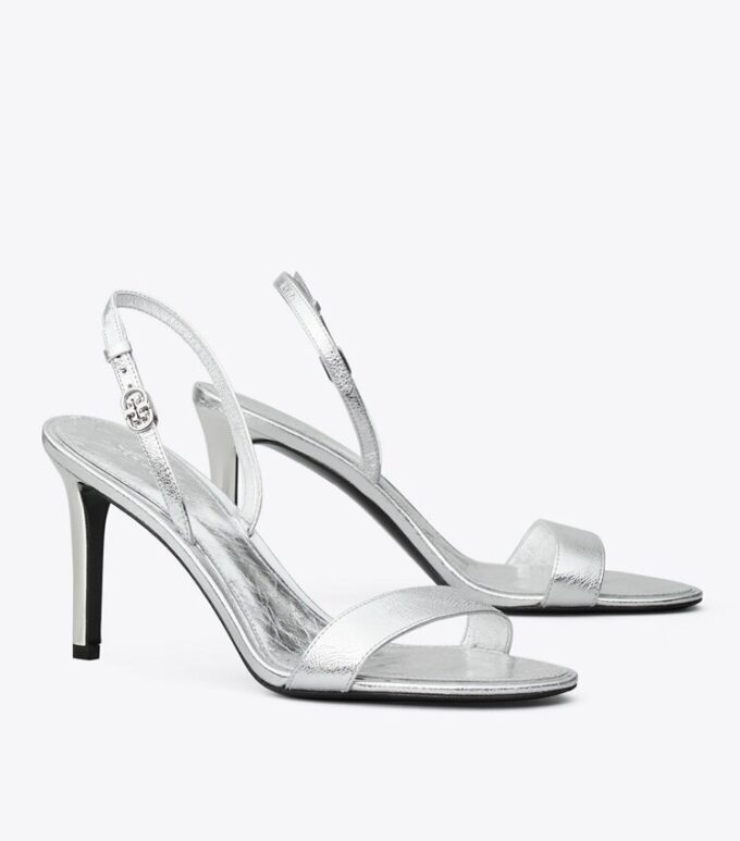 Double T Tokalı Topuklu Sandal