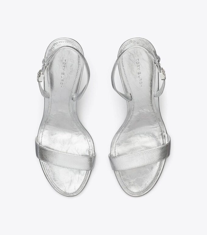 Double T Tokalı Topuklu Sandal