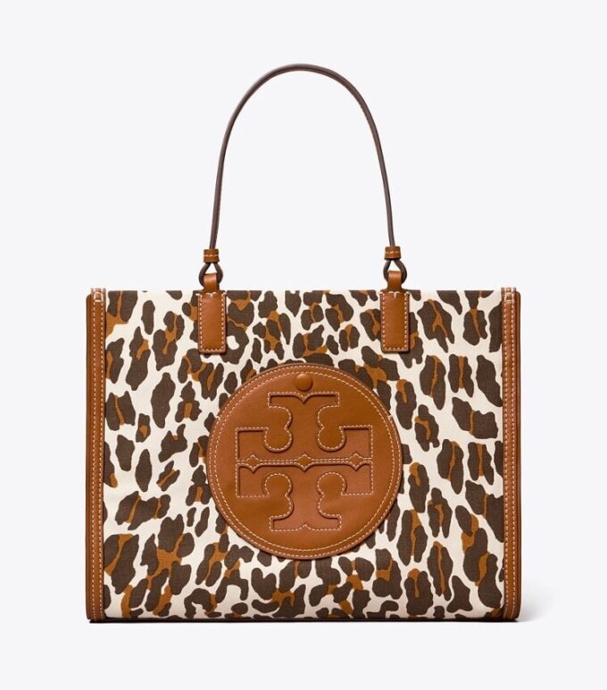 Ella Leopar Kanvas Küçük Tote Çanta