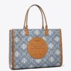 Ella T T Monogram Denim Tote Ella T T Monogram Denim Tote