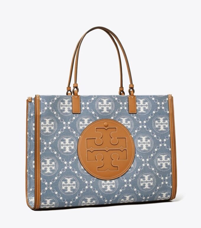 Ella T T Monogram Denim Tote Ella T T Monogram Denim Tote