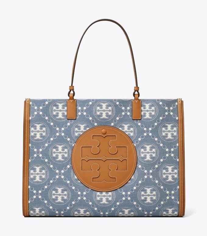 Ella T T Monogram Denim Tote Ella T T Monogram Denim Tote