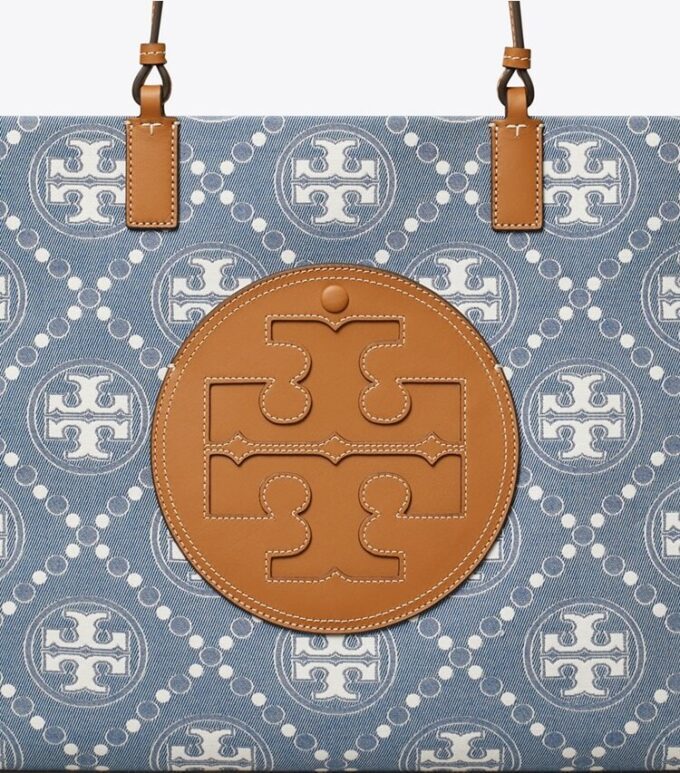 Ella T T Monogram Denim Tote Ella T T Monogram Denim Tote