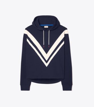Fransız Havlu Kumaş Chevron Kapüşonlu Sweatshirt