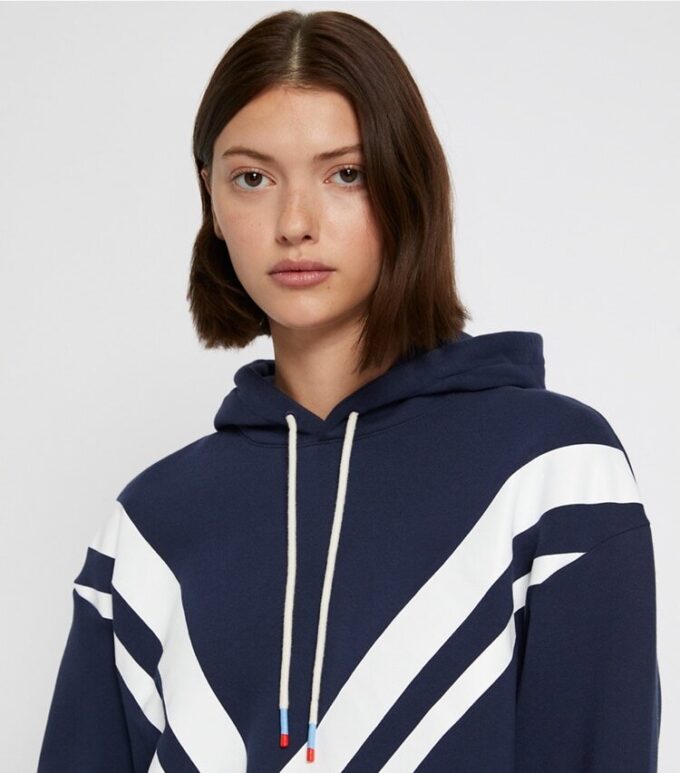 Fransız Havlu Kumaş Chevron Kapüşonlu Sweatshirt Fransız Havlu Kumaş Chevron Kapüşonlu Sweatshirt