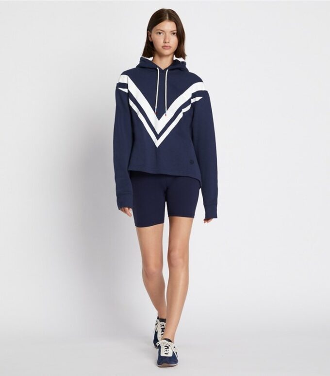 Fransız Havlu Kumaş Chevron Kapüşonlu Sweatshirt Fransız Havlu Kumaş Chevron Kapüşonlu Sweatshirt