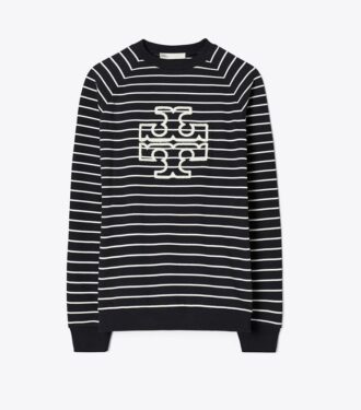 Fransız Havlu Kumaş Çizgili Logo Crew