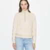 Fransız Havlu Kumaş Logolu Yarım Fermuarlı Sweatshirt Fransız Havlu Kumaş Logolu Yarım Fermuarlı Sweatshirt