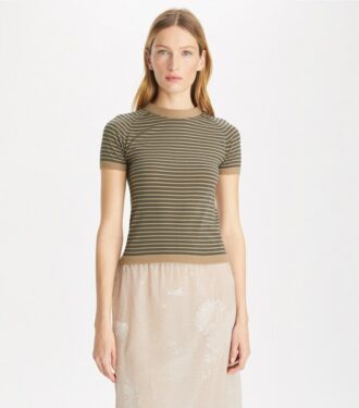 Çizgili Naylon Mockneck