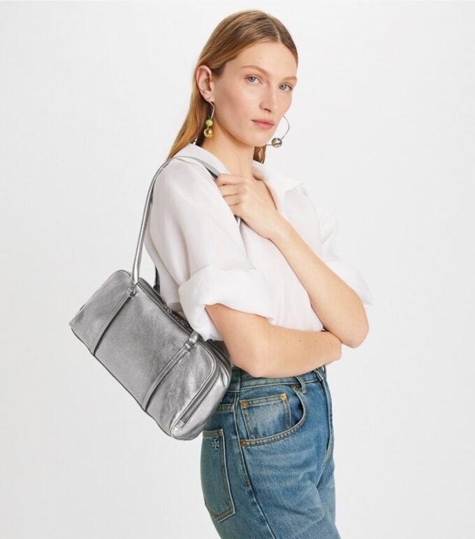 Küçük Metalik Marshmallow Satchel