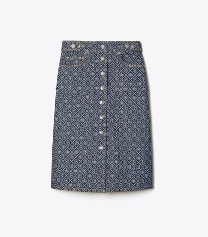 Kıvrımlı Denim Etek Kıvrımlı Denim Etek