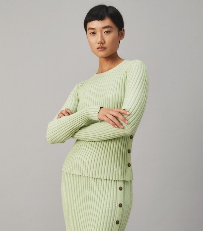 Lurex Çizgili Bisiklet Yaka Lurex Çizgili Bisiklet Yaka