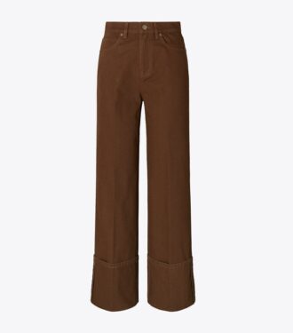 Manşetli Düz Paça Jean
