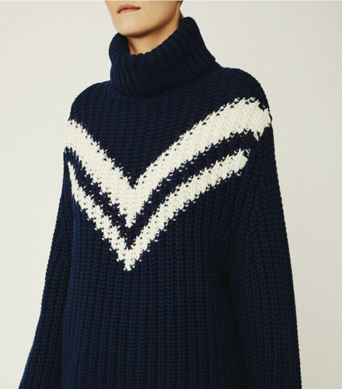 Merinos Chevron Balıkçı Yaka Kazak Merinos Chevron Balıkçı Yaka Kazak