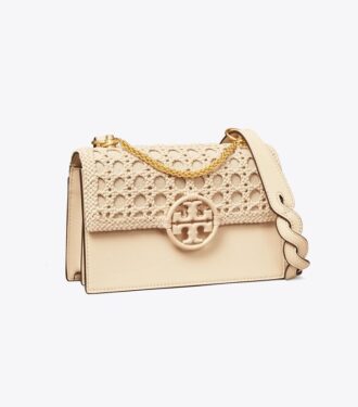 Miller Basket-Weave Küçük Kapaklı Omuz Çantası