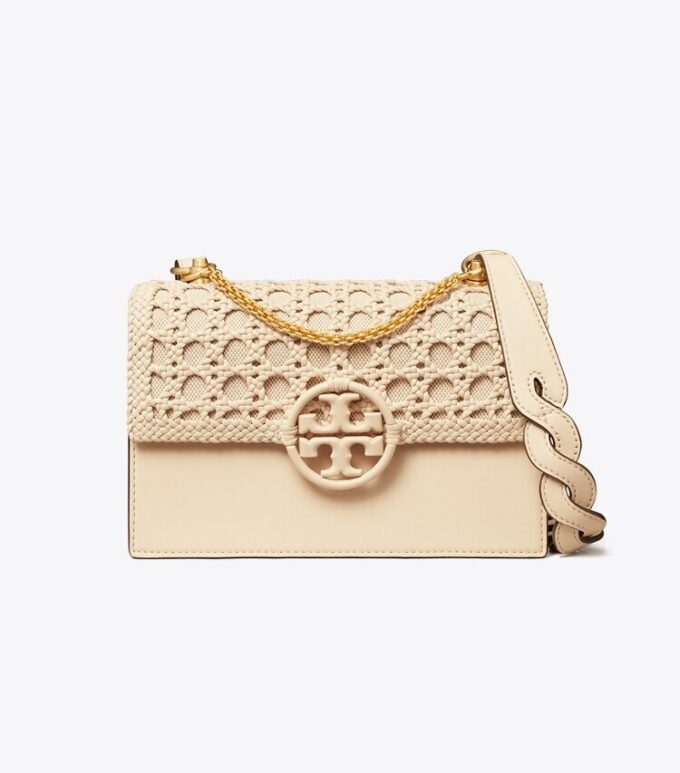 Miller Basket-Weave Küçük Kapaklı Omuz Çantası
