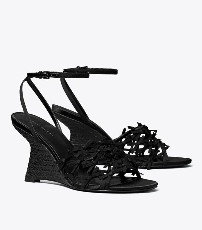 Mini Fiyonklu Espadril Topuklu Ayakkabı Mini Fiyonklu Espadril Topuklu Ayakkabı