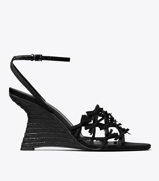 Mini Fiyonklu Espadril Topuklu Ayakkabı Mini Fiyonklu Espadril Topuklu Ayakkabı