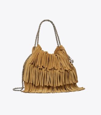 Mini Fleming Süet Fringe Hobo Çanta